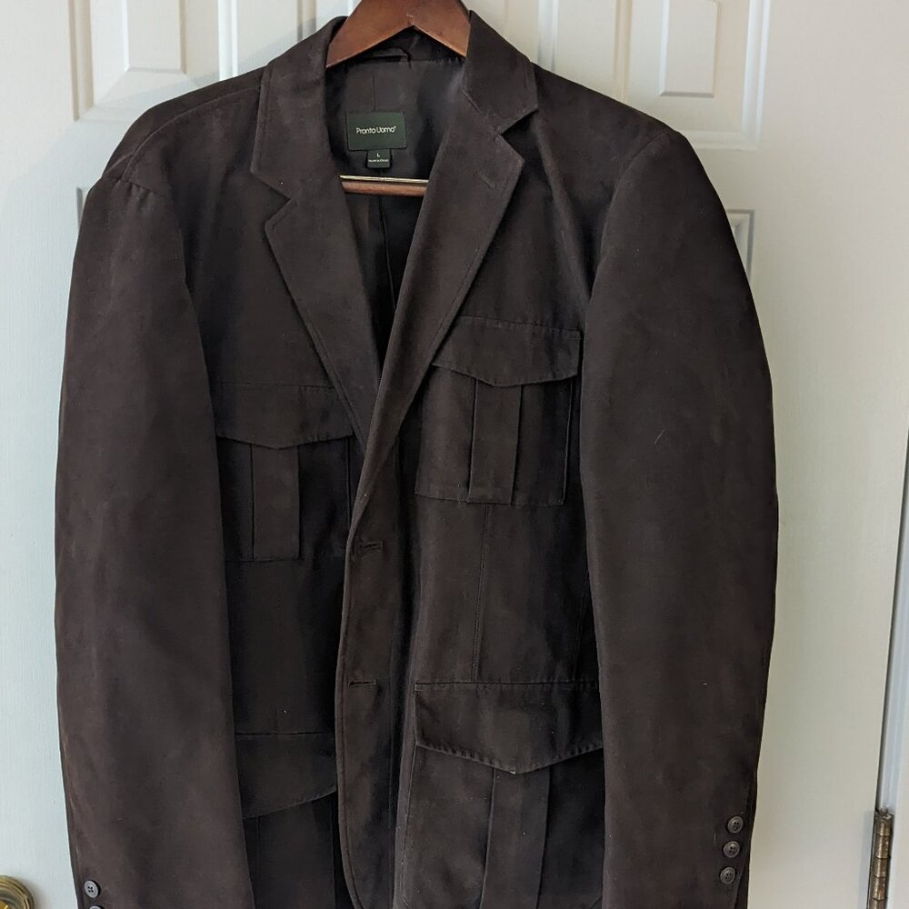 Brown pseudo suede jacket L